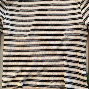 Divided Black and Cream Striped Top